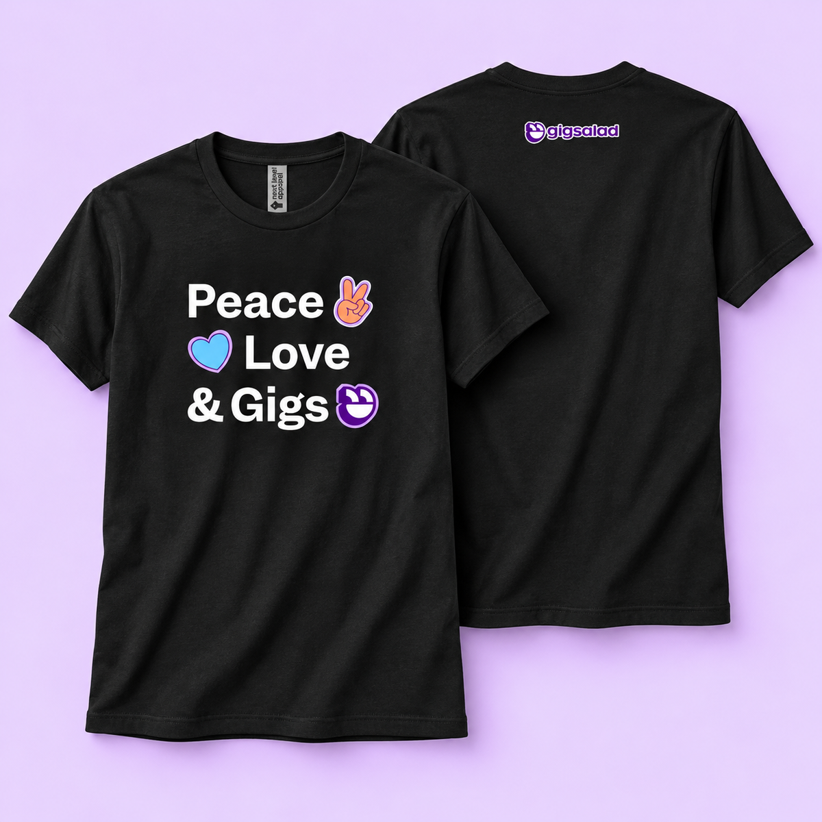 "Peace, Love & Gigs" Crewneck T-Shirt